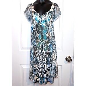 S-Twelve size large, blue and green dress